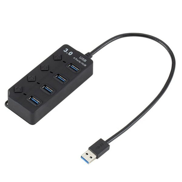 USB3.0 4 PORT high speed HUB with switch + DC 5V 2A power adaptor for ...