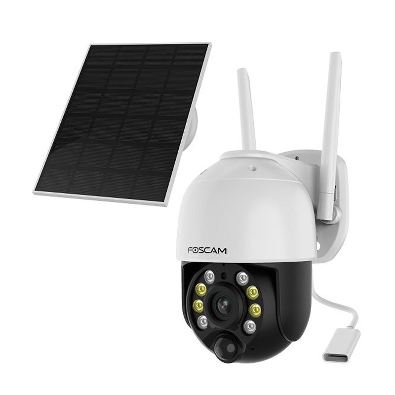 Foscam B4 4MP Wireless Outdoor PT Battery Camera with Solar Panel, Hum ...