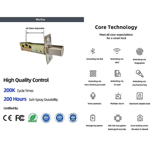 IF-TECH LA-01 American Standards All-in-One Wi-fi Easy Smart Door Lock ...