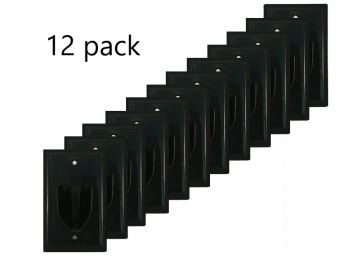 1-Gang Recessed Low Voltage Cable Wall Plate, White (12 pack) – Modcom