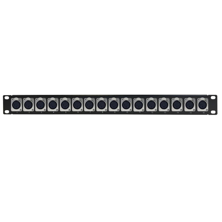 16-Port XLR Female Patch Panel, 19 inch rackmount 1U – Modcom